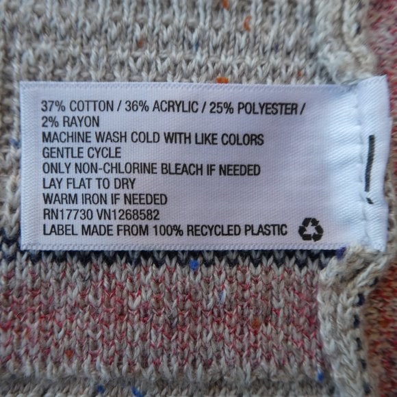 Knox Rose Boho Cardigan Sweater Knit Open Front Shark Bite Geometric Stripes S - Picture 5 of 5